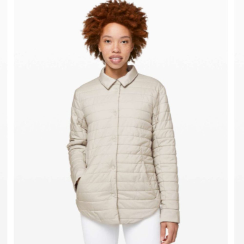 Lululemon Switch Please Shacket in light grey size 4